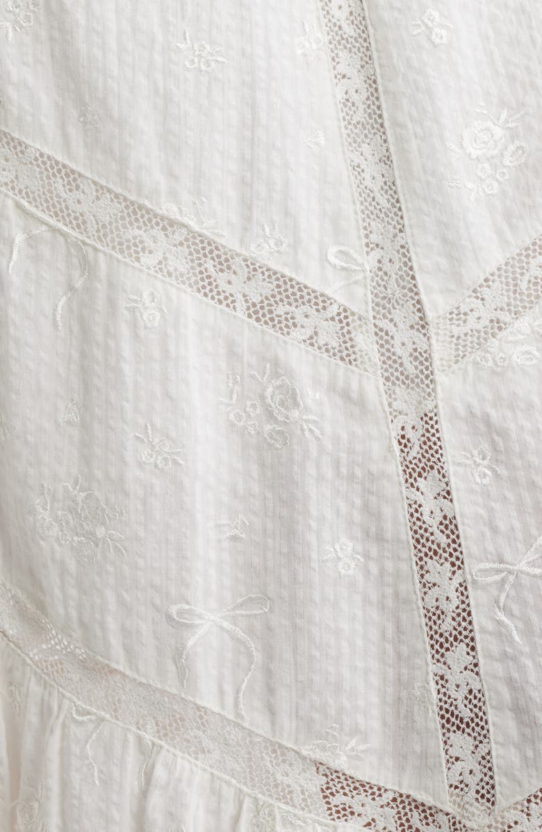 LoveShackFancy Ritson Cotton Skirt, Alternate, color, White