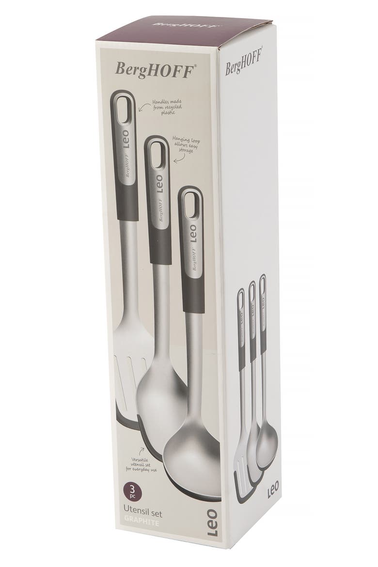 Graphite 3-Piece Stainless Steel Utensil Set, Alternate, color, GREY