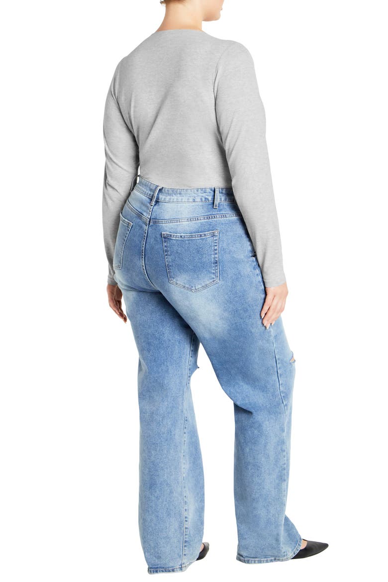 Amelia Pleated Long Sleeve Stretch Cotton Bodysuit, Alternate, color, GREY MARLE