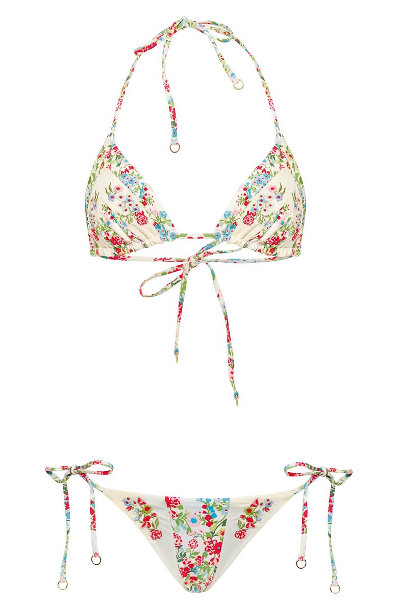 Maaji Alana Reversible Bikini Top, Alternate, color, Open White