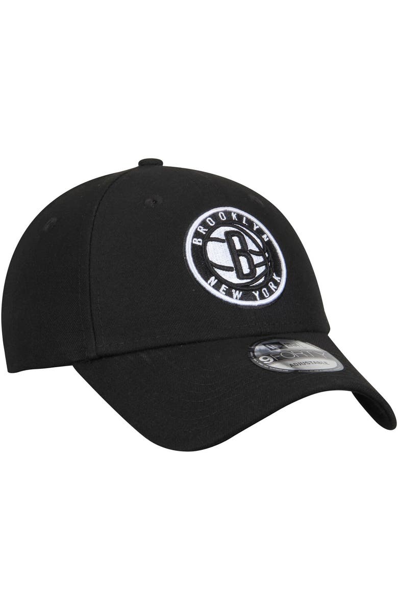 New Era Men's New Era Black Brooklyn Nets Official Team Color 9FORTY Adjustable Hat, Alternate, color, 