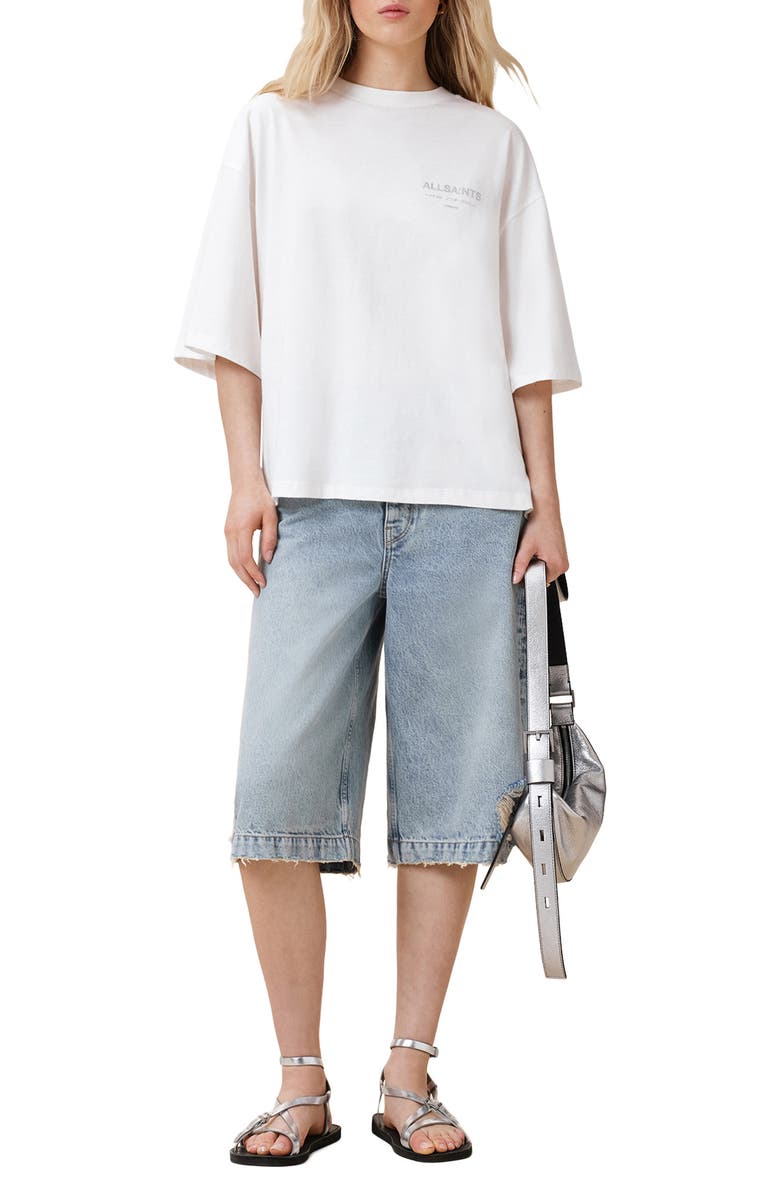 AllSaints Under Amelie Oversize Cotton Graphic T-Shirt, Alternate, color, White