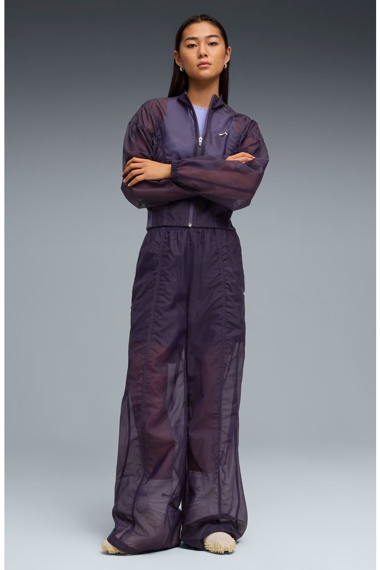 Dare To Water Repellent Sheer Woven Jacket, Alternate, color, DEEP PLUM