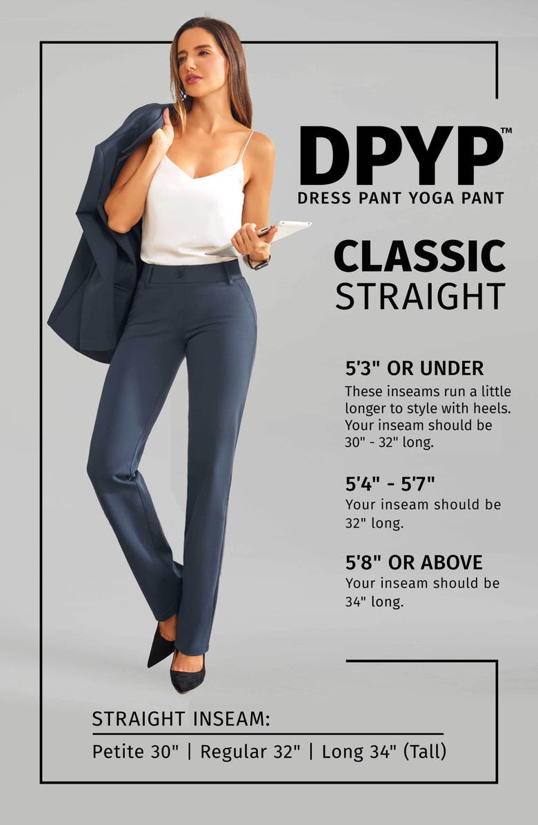 Betabrand Classic DPYP Dress Pant Yoga Pants Straight Leg, Alternate, color, Black