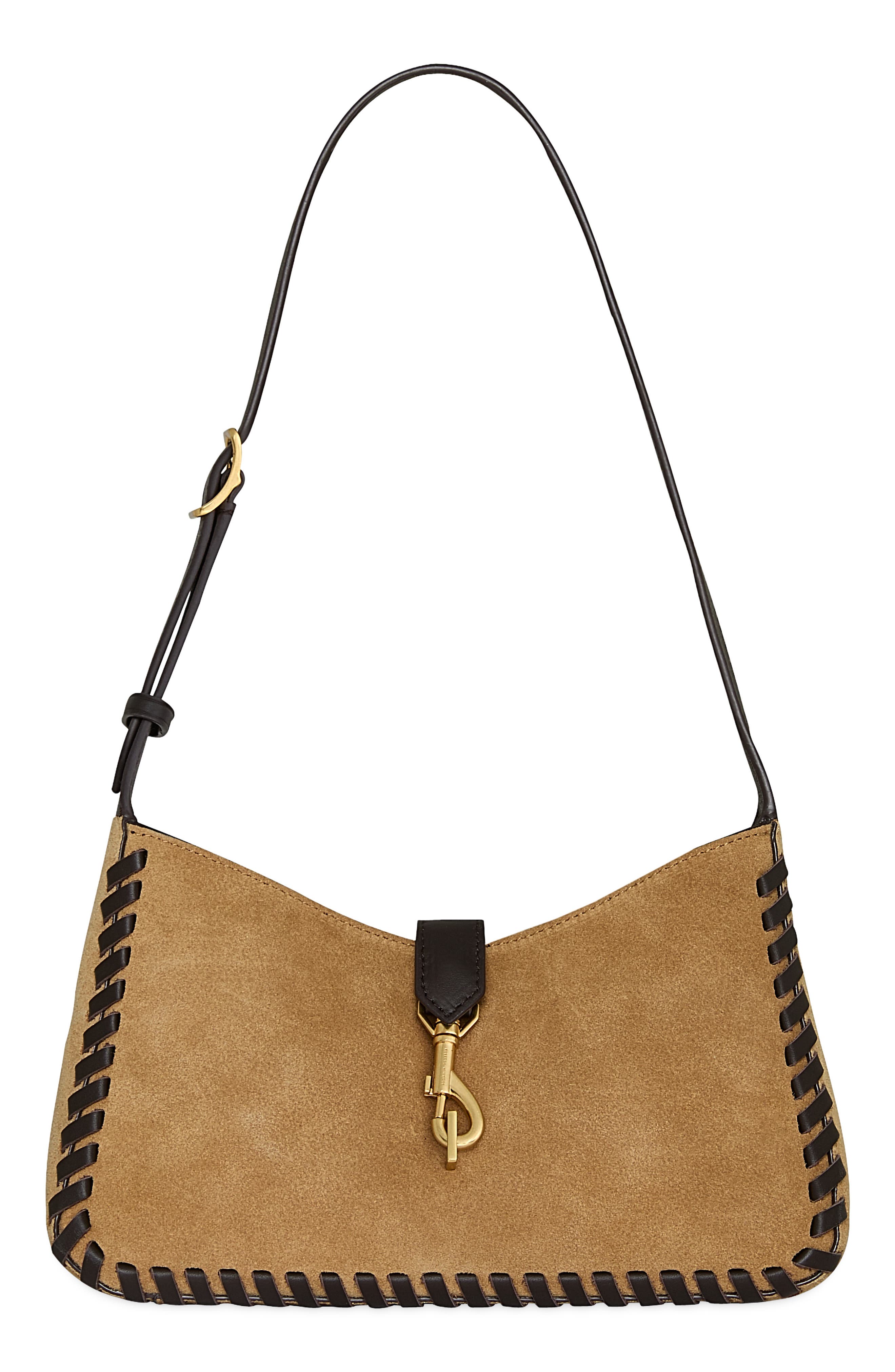 Megan Leather Shoulder Bag, Main, color, CHESTNUT/ FONDANT