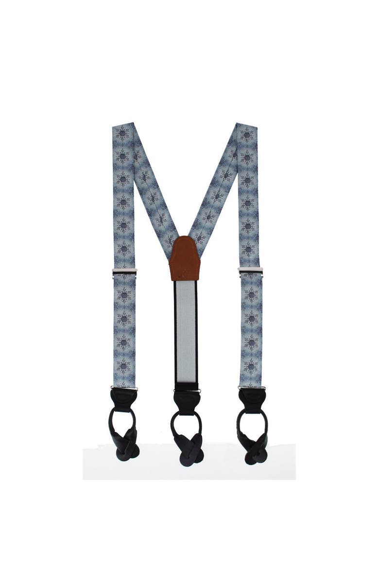 Trafalgar Clarence The Classy Snowflake Silk Holiday Button End Brace, Alternate, color, Light Blue