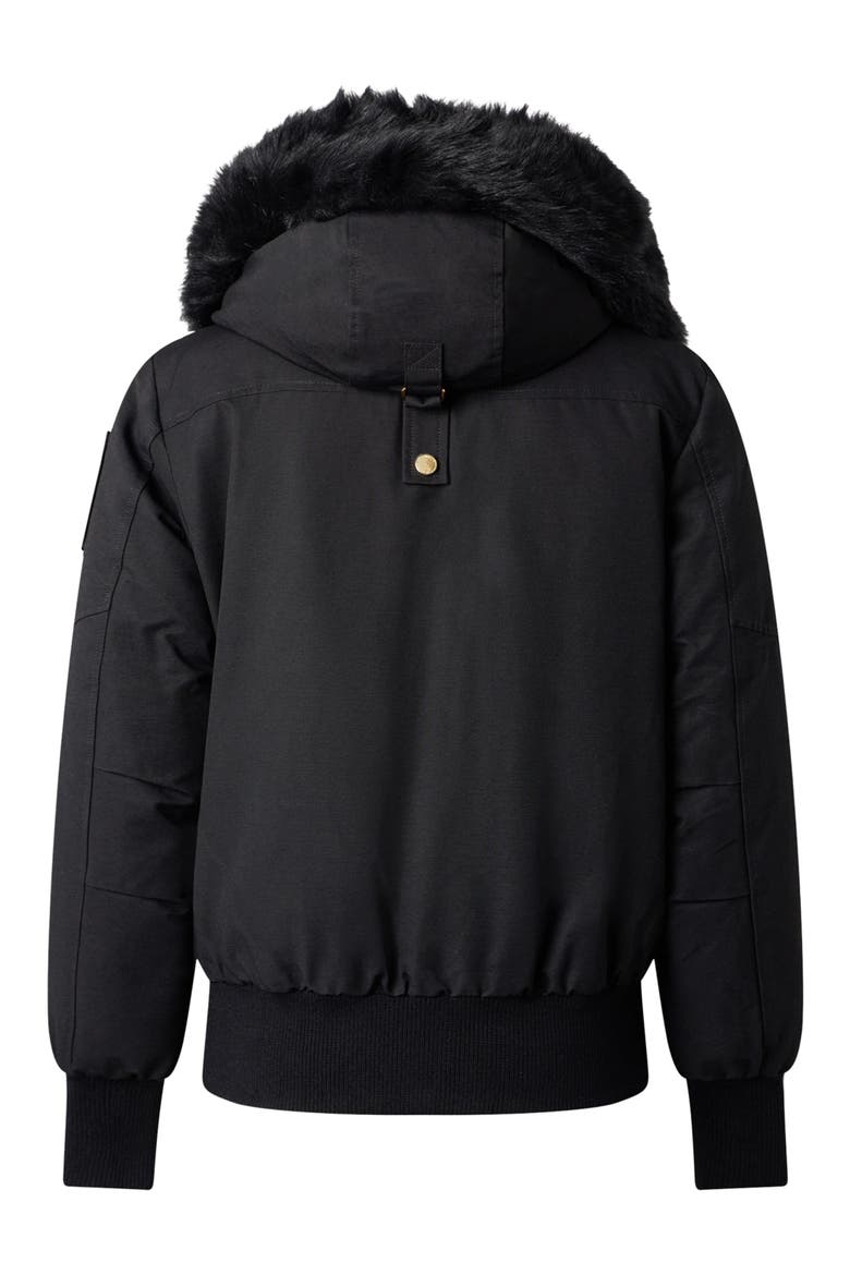 Original Debbie Bomber Down Jacket with Genuine Shearling Trim, Alternate, color, BLK WBLK S