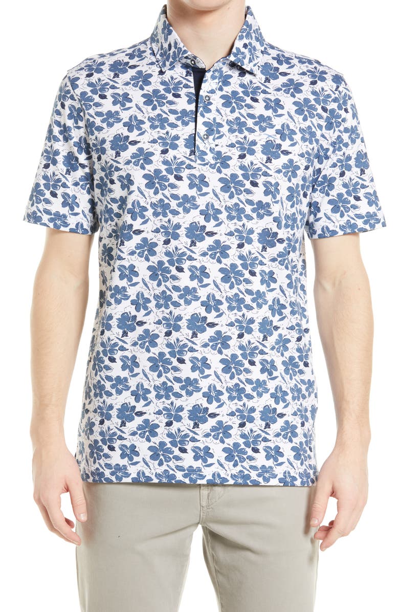 Brax Pico Floral Polo, Main, color, 