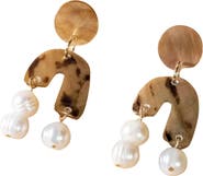 LIKHA Mother-of-Pearl Asymmetrical Drop Earrings