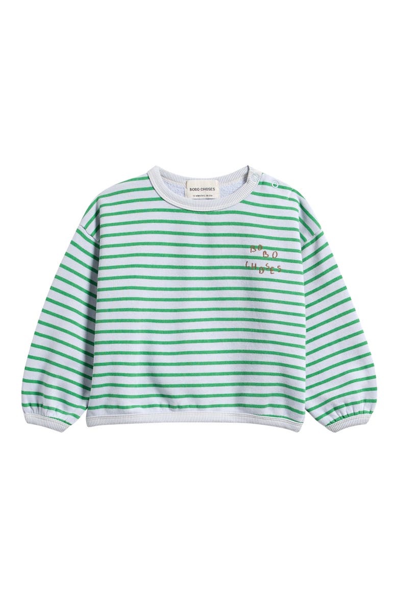Stripe Sweatshirt, Main, color, LIGHT HEATHER GREY