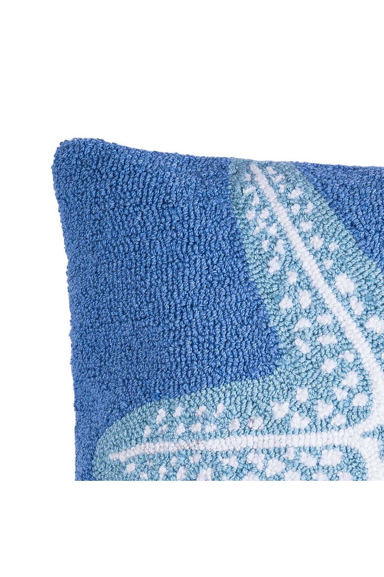 Starfish Seas Hooked Accent Throw Pillow 18" x 18", Alternate, color, Blue