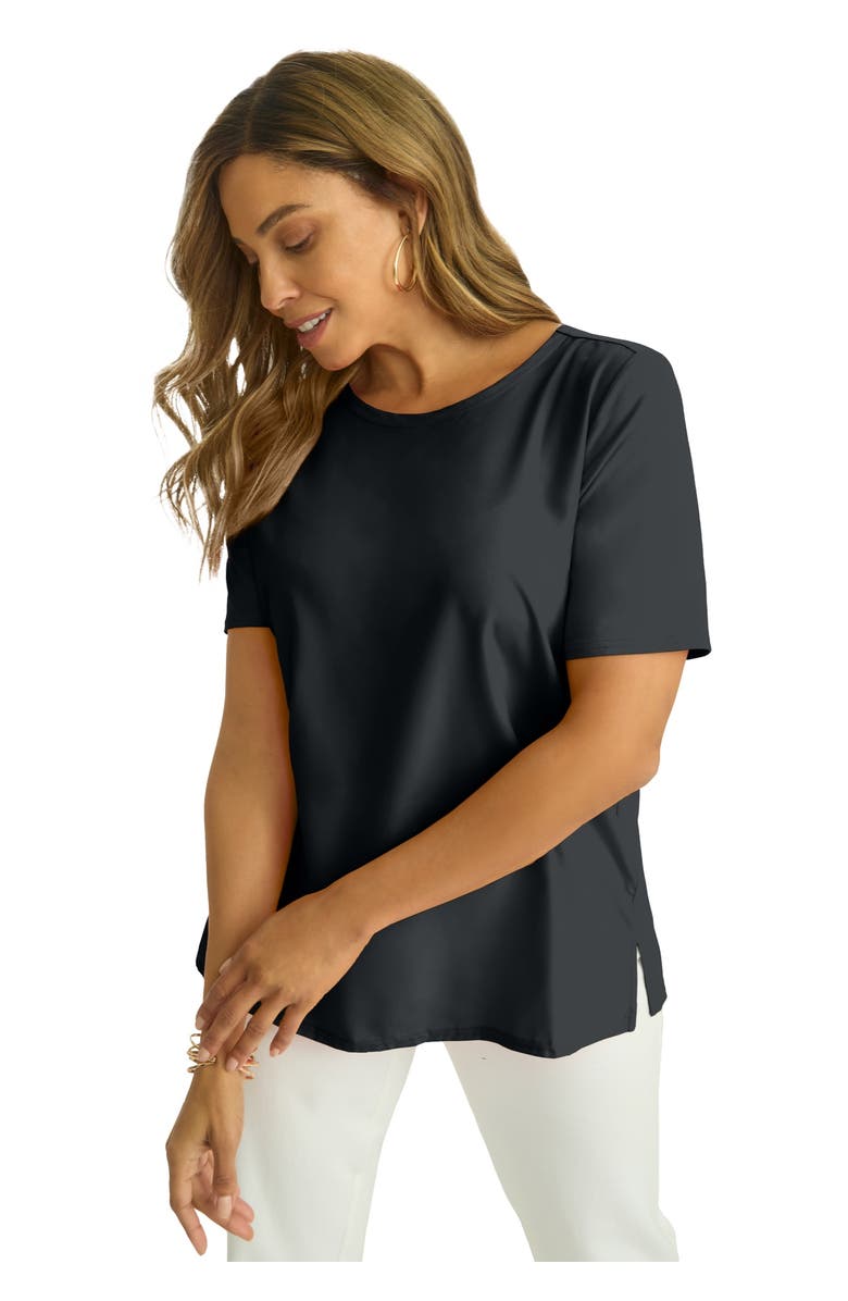 Jessica London Uptown Refined Tee, Main, color, Black