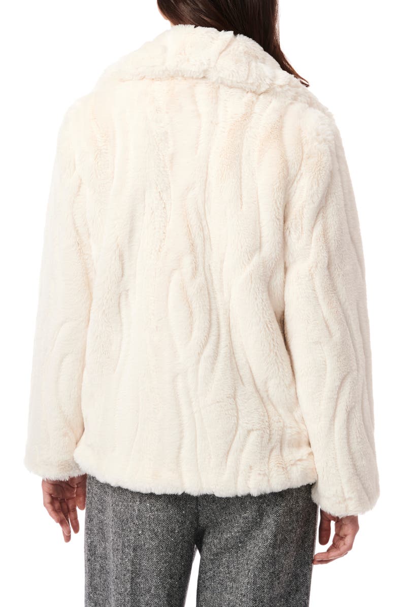 Bernardo Faux Fur Double Breasted Coat, Alternate, color, 
