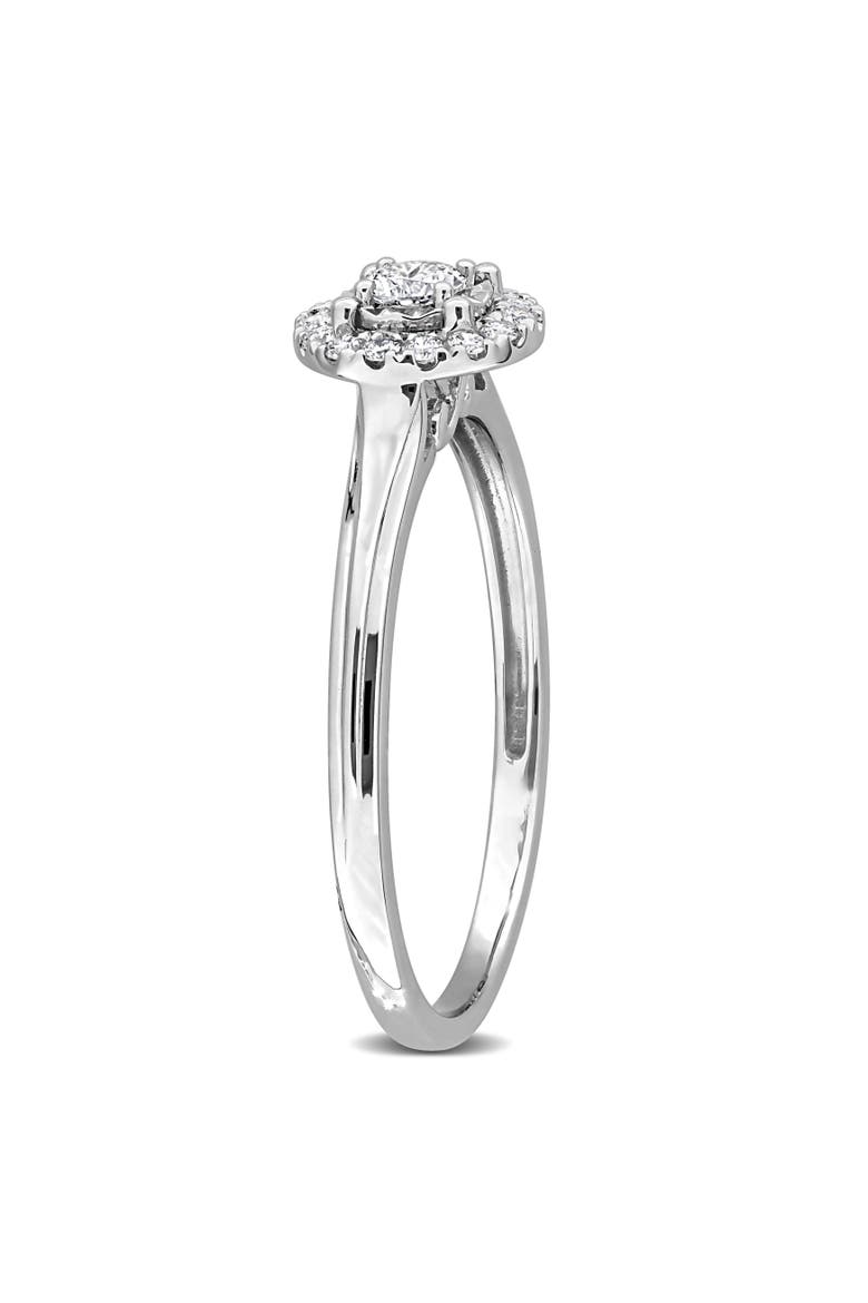 Lab-Grown Diamond Halo Ring in White Gold, Alternate, color, White Gold