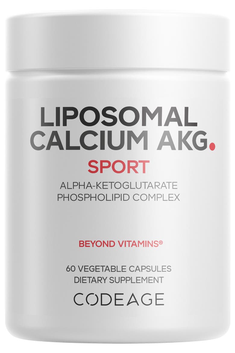 Liposomal Calcium AKG   Alpha Ketoglutarate Supplement, Main, color, White