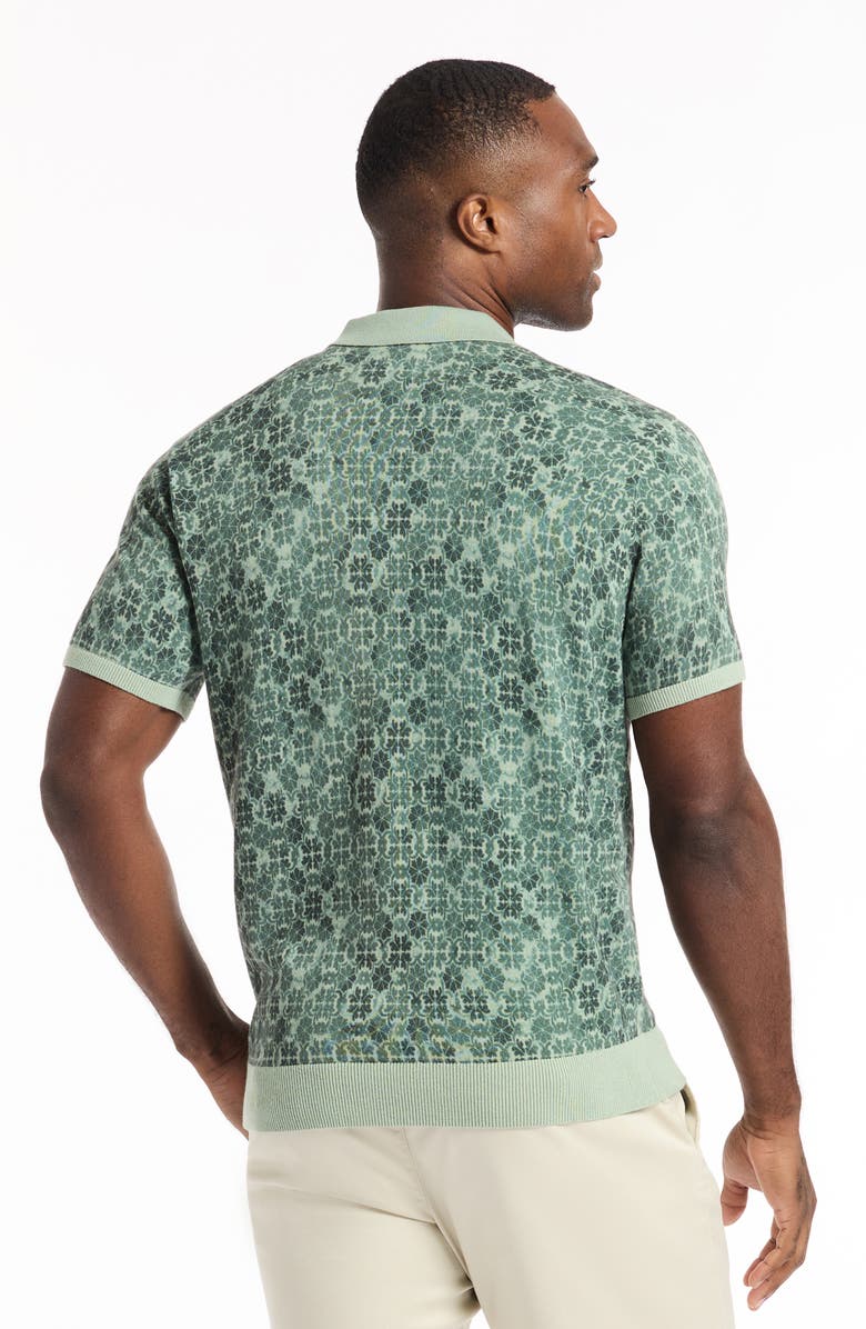 Robert Graham Johnny Collar Cotton Knit Polo, Alternate, color, Sage