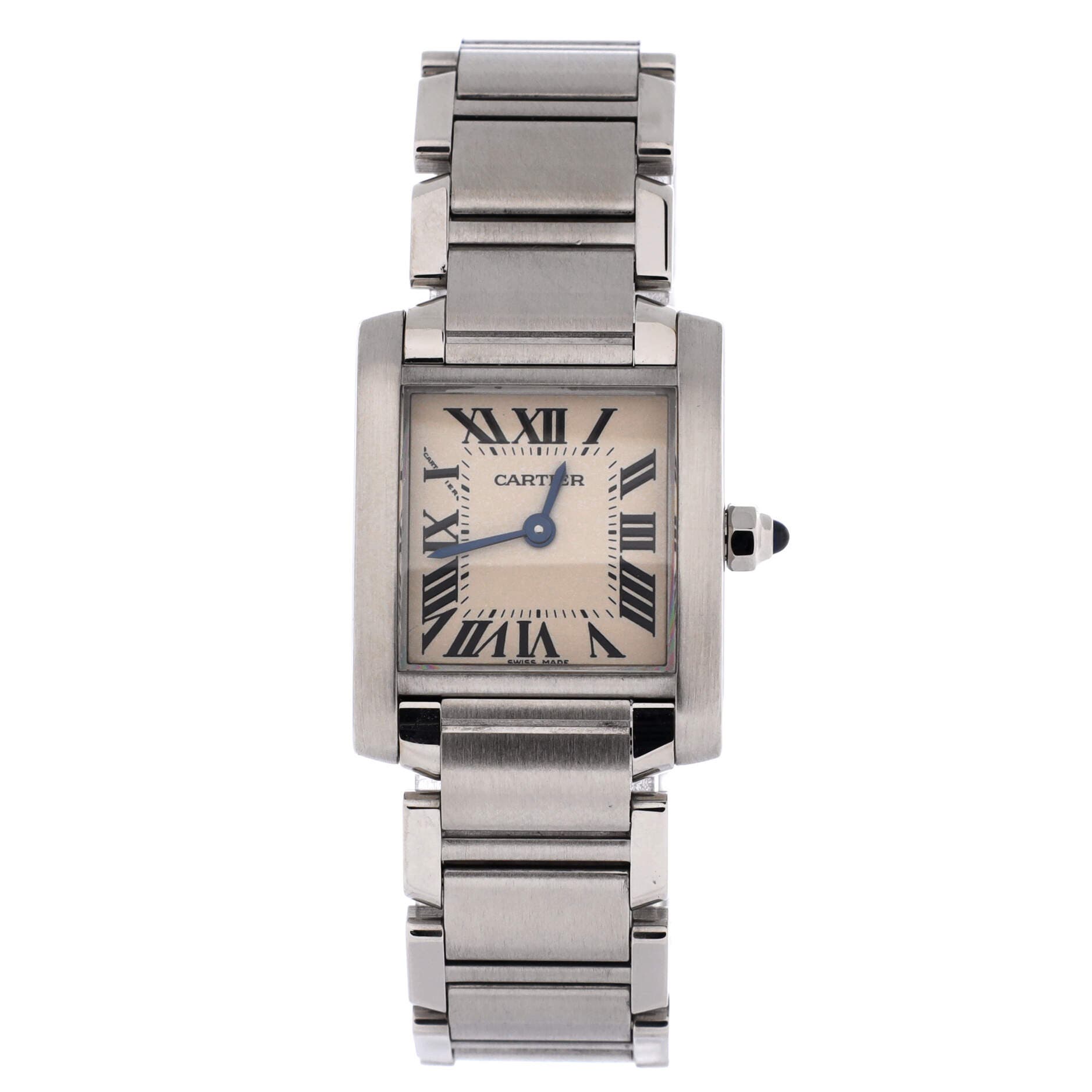 Tank Francaise Quartz Watch Stainless Steel 20, Main, color, Metallic Silver