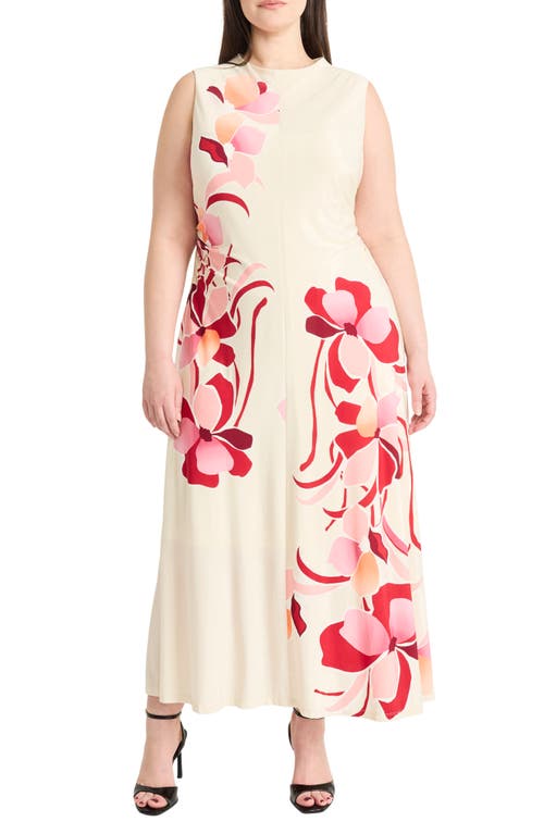 Maggy London Mock Neck Sleeveless Midi Dress