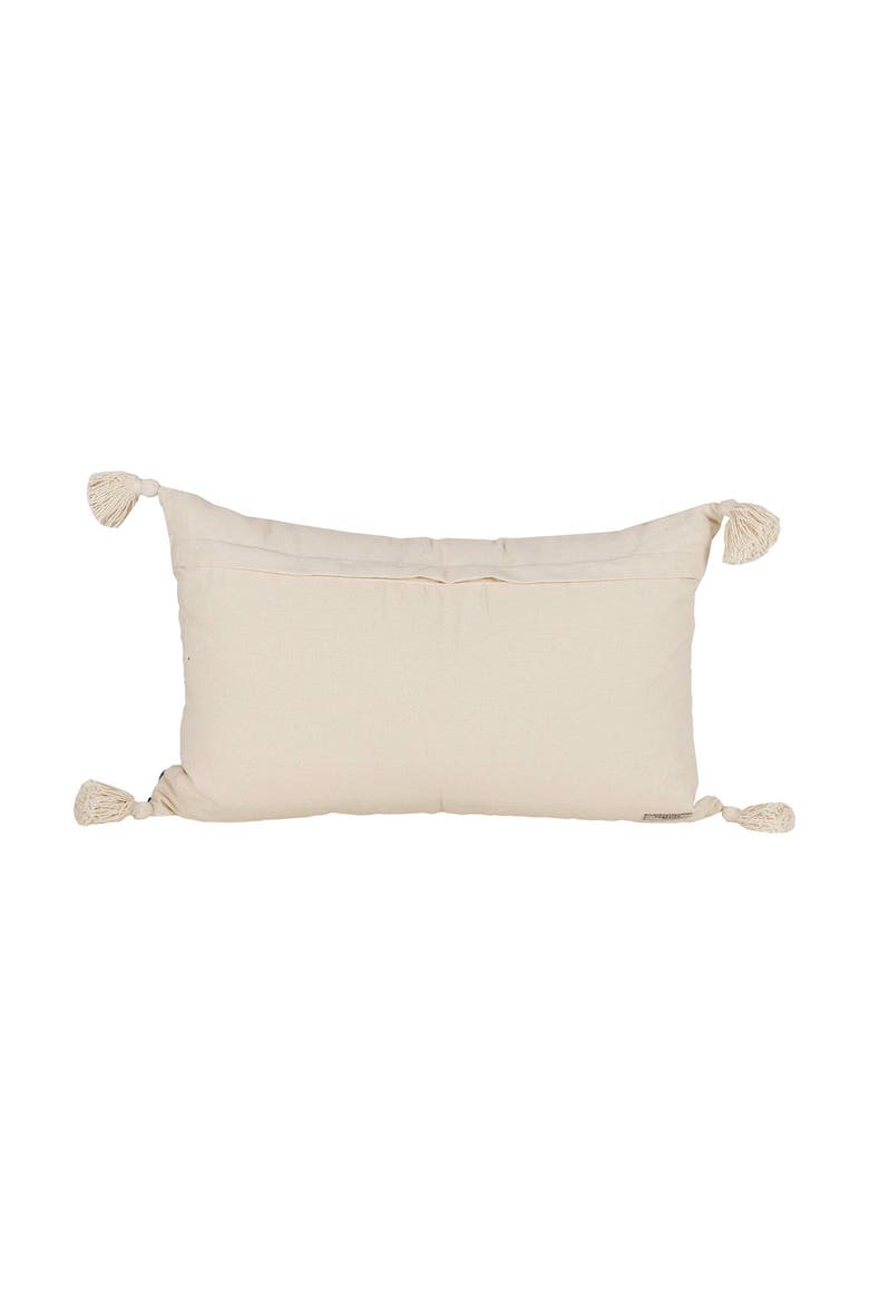 Blue Floral Marguerite Suzani Lumbar Accent Pillow, 14" x 22" w/ Tassels, Alternate, color, Blue