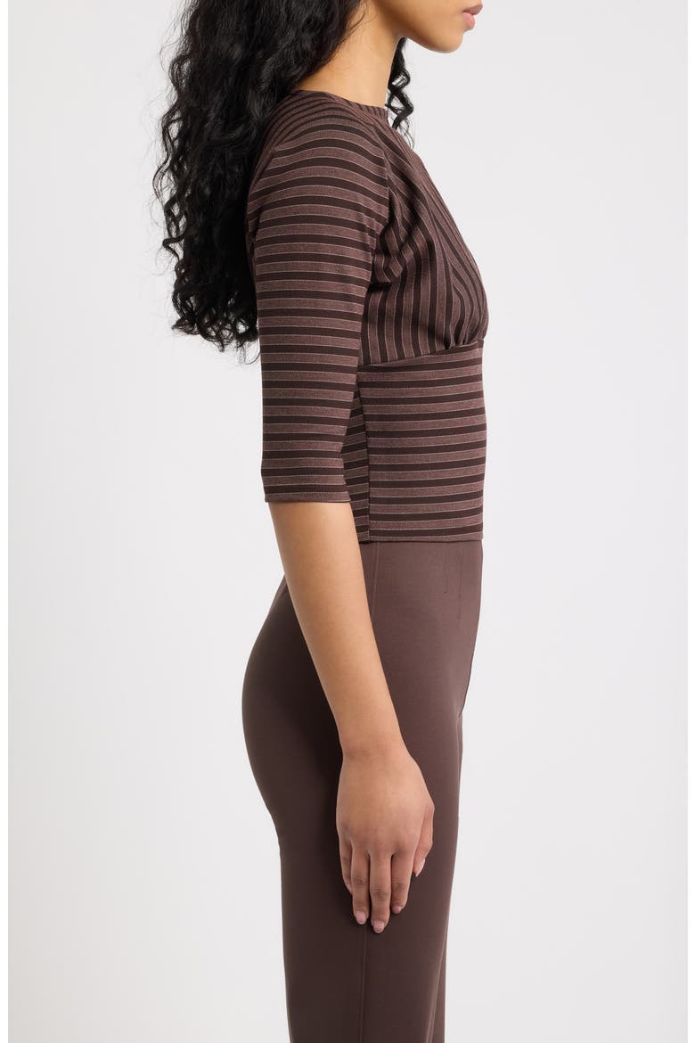 Promesa Three-Quarter Sleeve Top, Alternate, color, CHOCOLAT