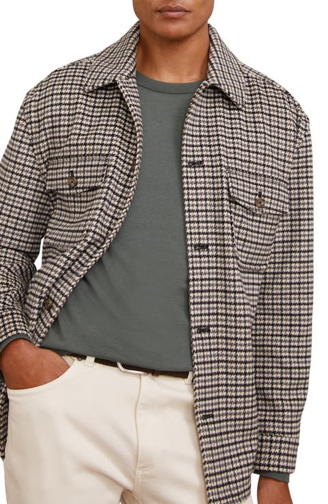 Liam Houndstooth Wool Blend Overshirt