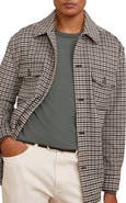 Reiss Liam Houndstooth Wool Blend Overshirt