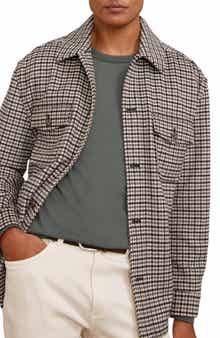Reiss Liam Houndstooth Wool Blend Overshirt