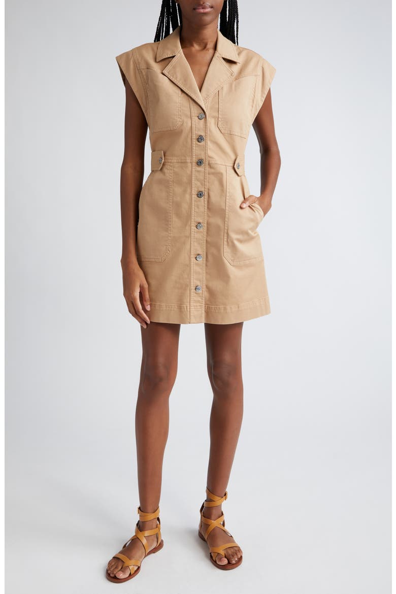Jax Stretch Cotton Twill Minidress, Main, color, KHAKI