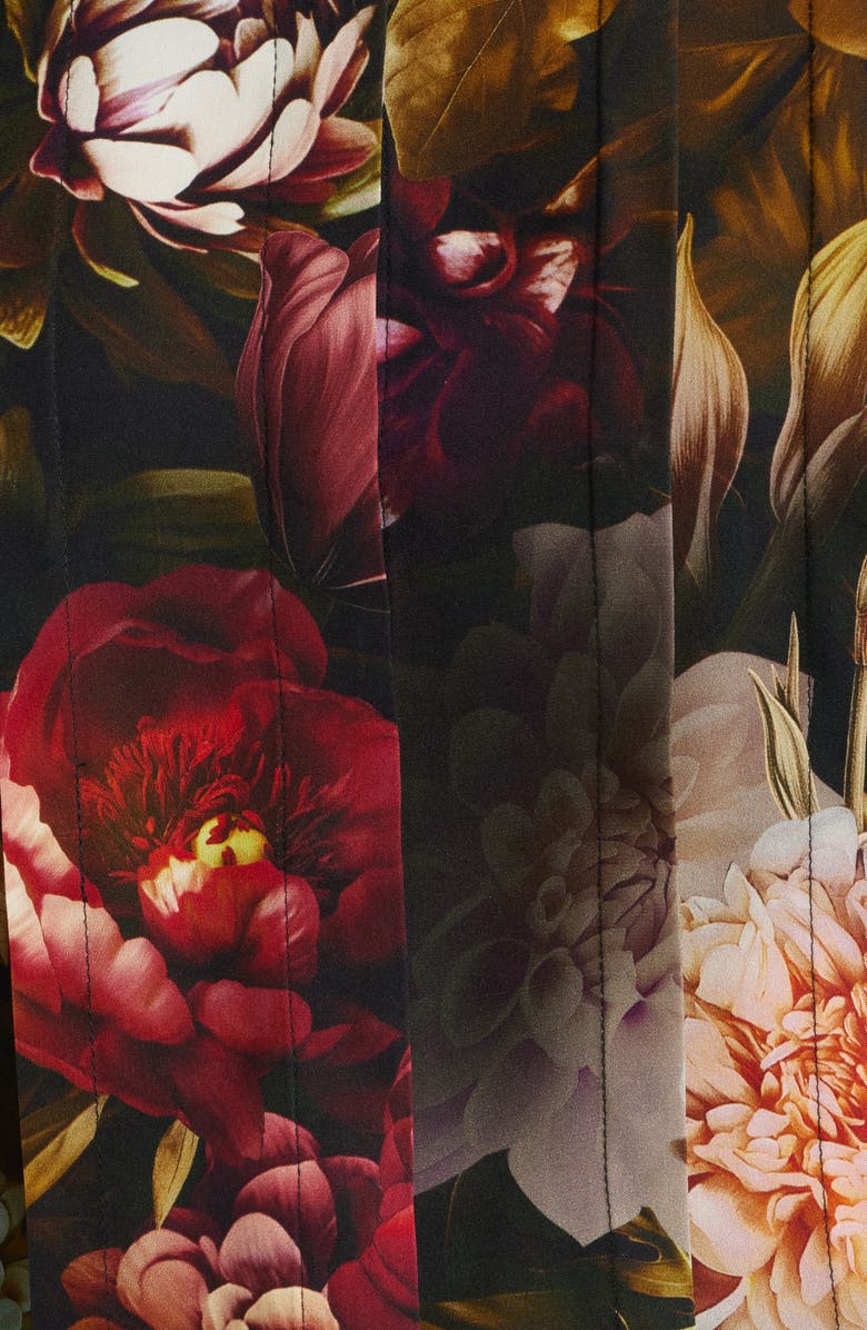 Elie Tahari The Brie Floral Print Woven Shirt, Alternate, color, Black Enchanted Floral