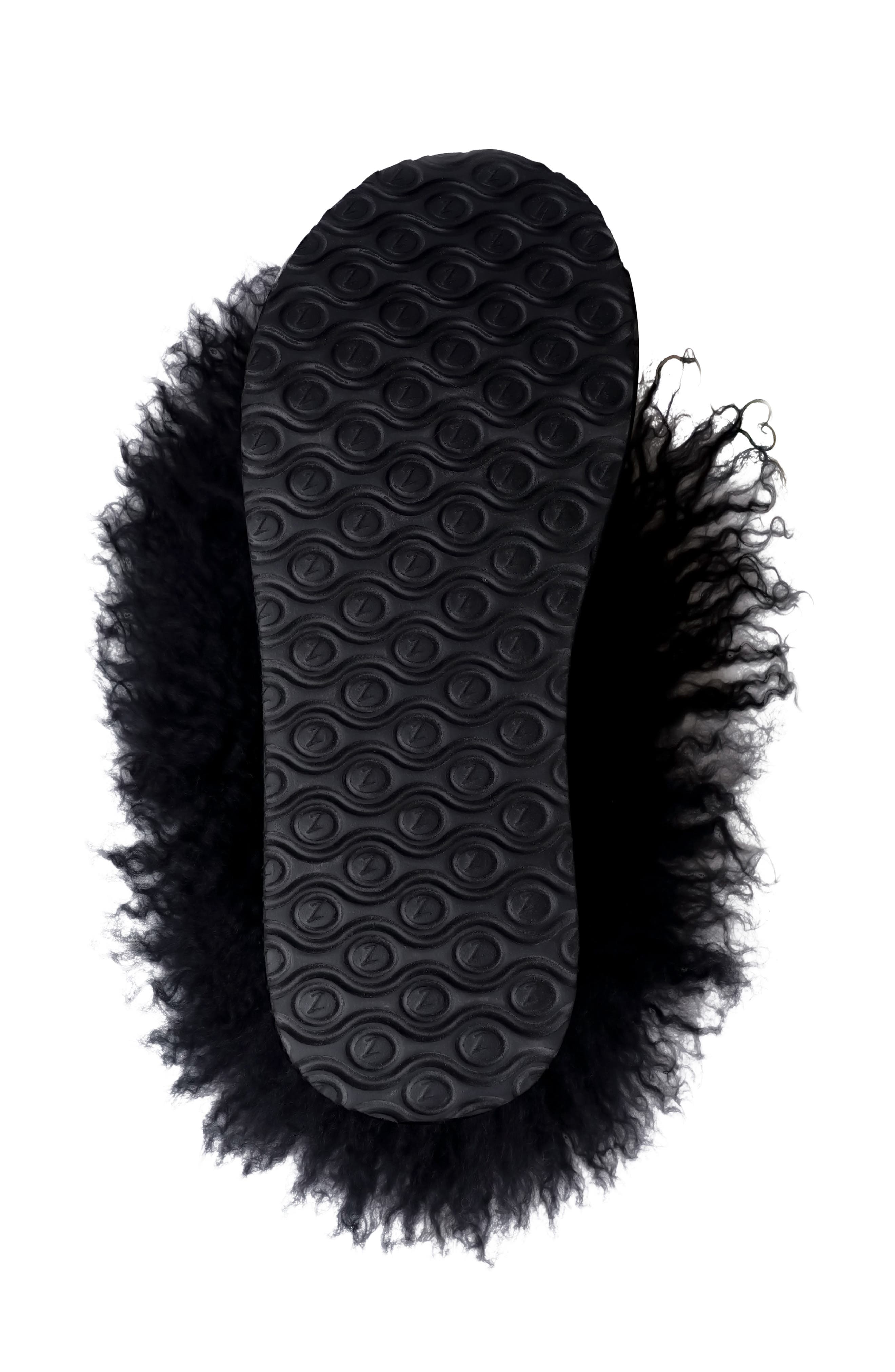 Alleja Genuine Shearling Platform Bootie, Alternate, color, BLACK