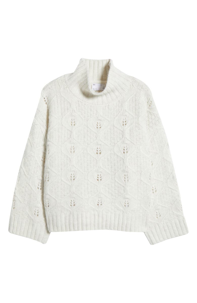 ASOS DESIGN Curve Cable Stitch Turtleneck Sweater, Alternate, color, 