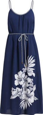 La Blanca Mariner Tie Waist Sleeveless Cover-Up Midi Dress