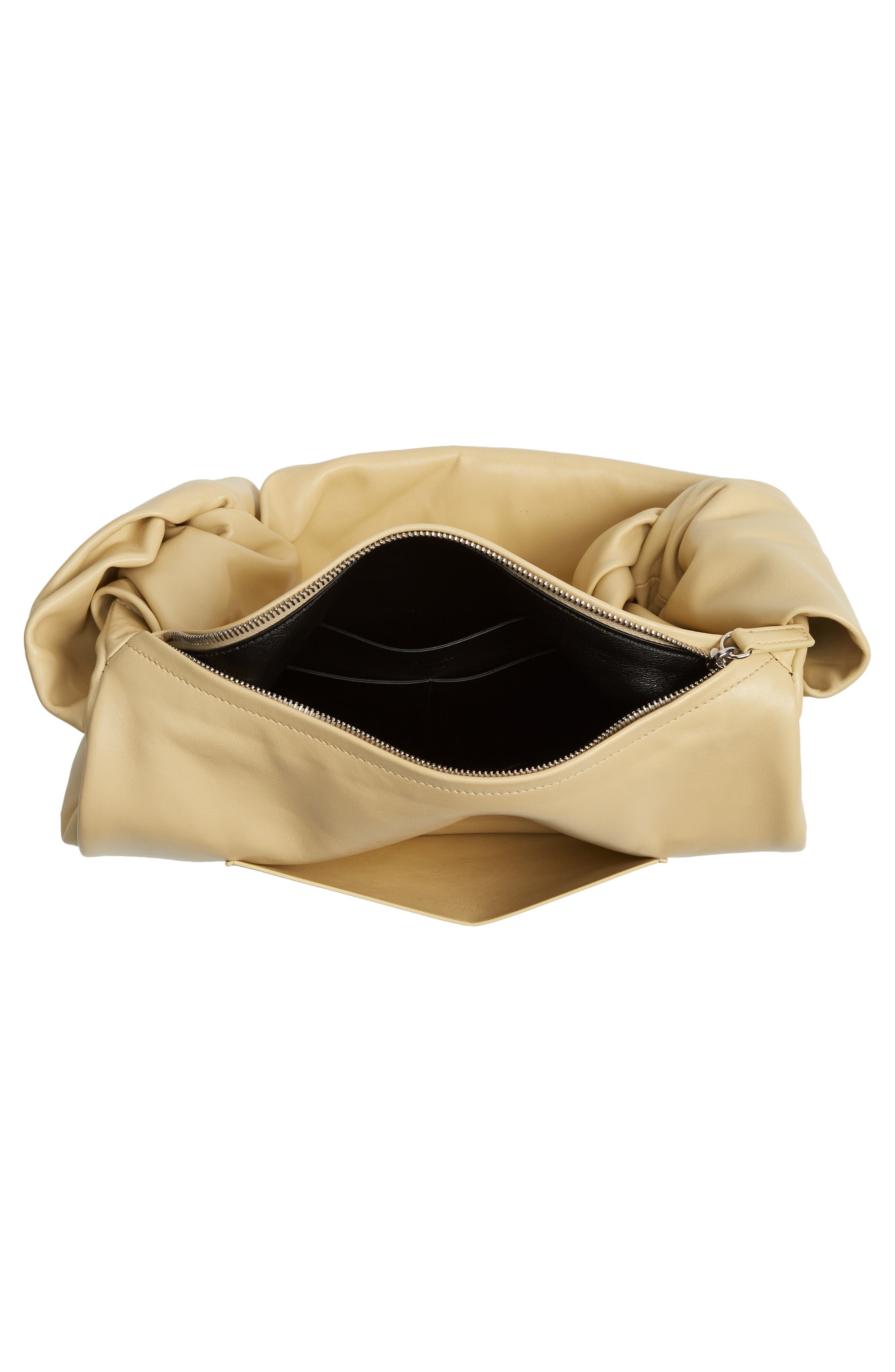 Jil Sander Twisted Lambskin Leather Shoulder Bag, Alternate, color, 