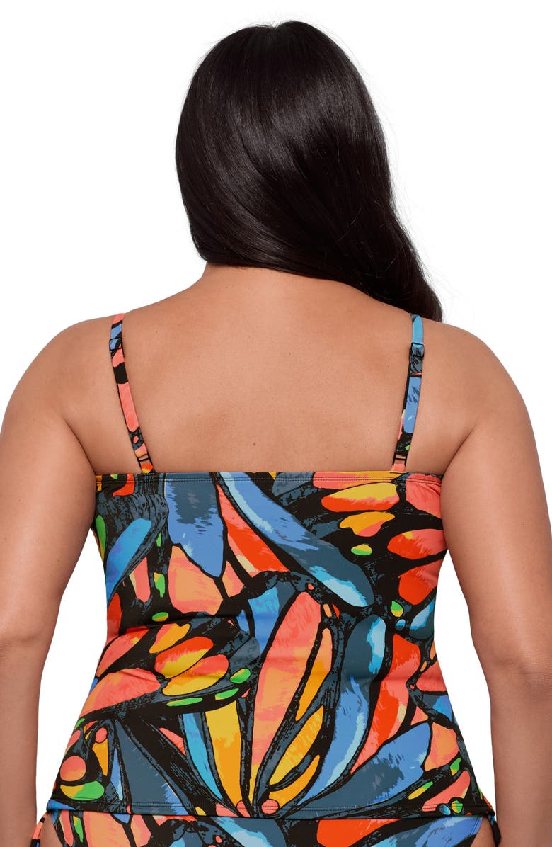 S3 Apparel Classic Shirred Front Tankini Top, Alternate, color, Winging It