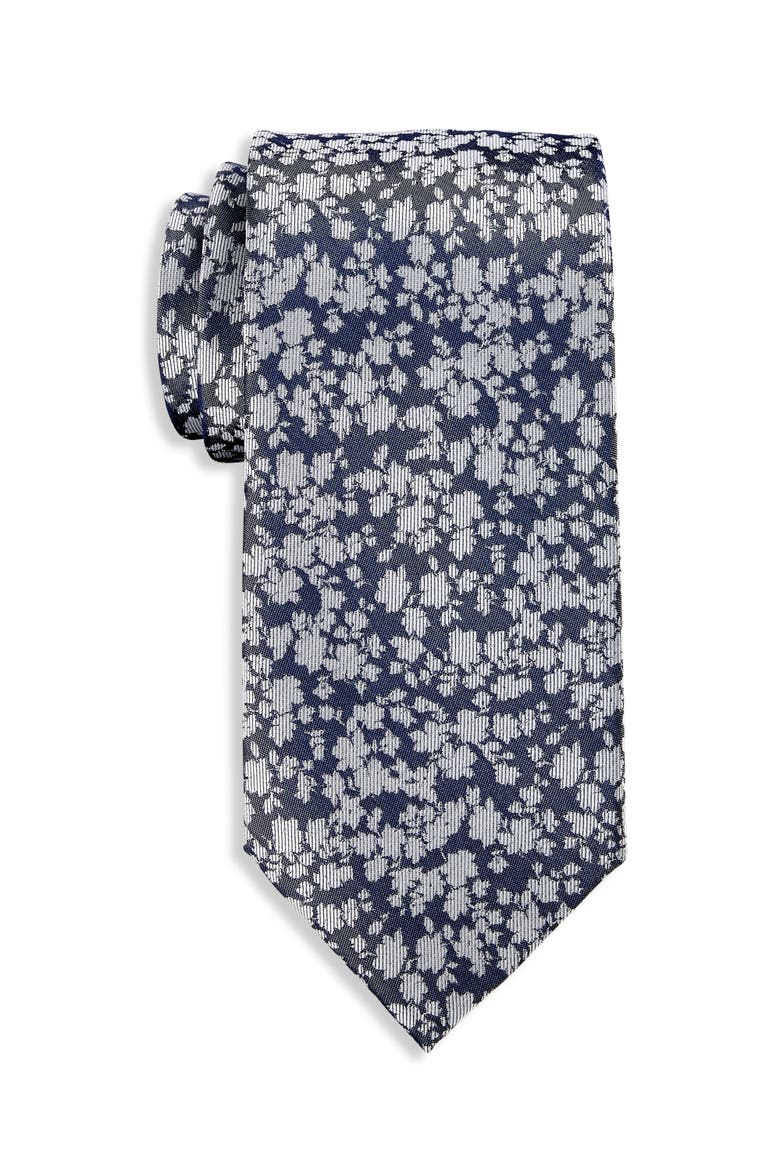 Big & Tall Jonnes Floral Tie, Main, color, NAVY