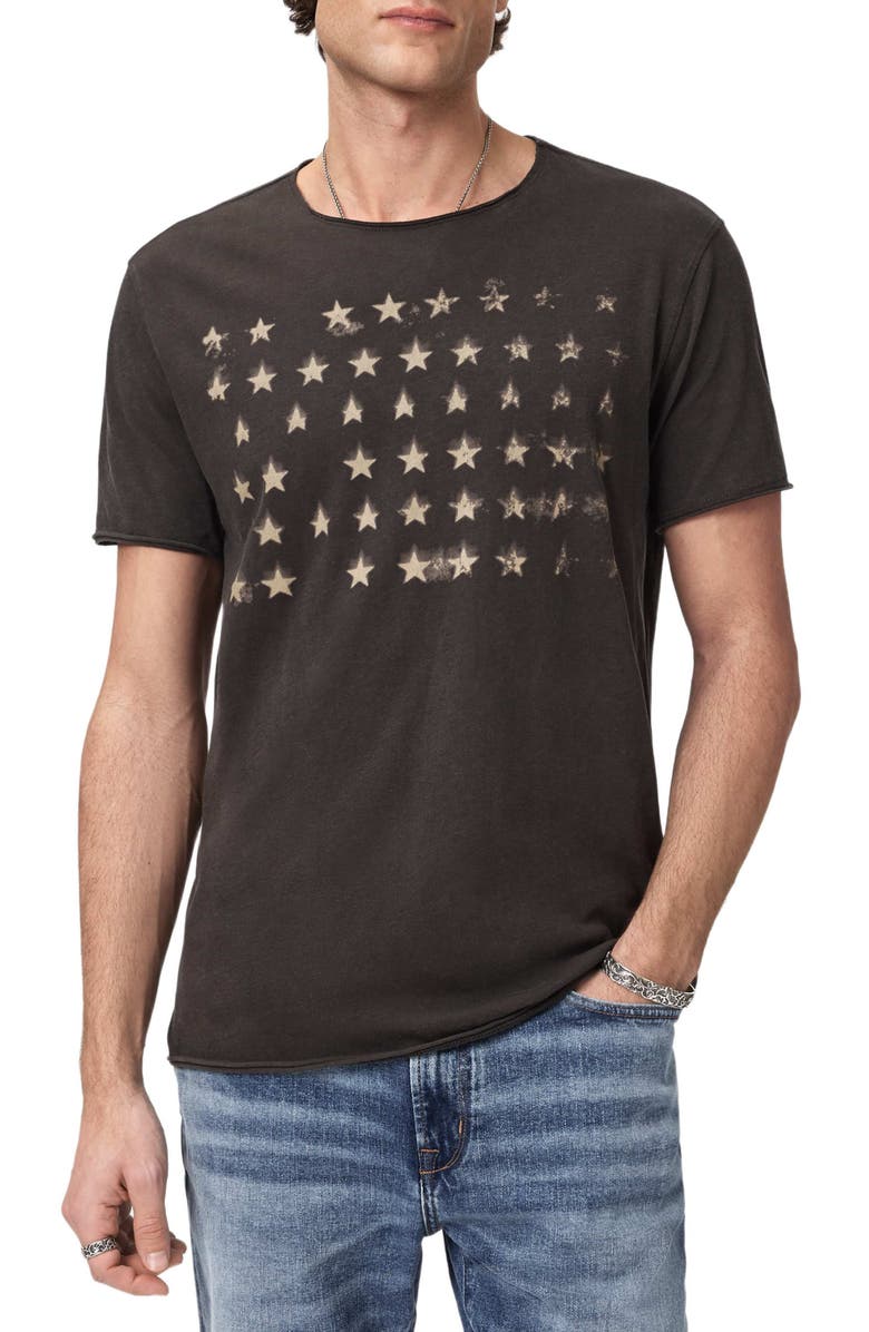 John Varvatos Stars Raw Edge Graphic T-Shirt, Main, color, Charcoal