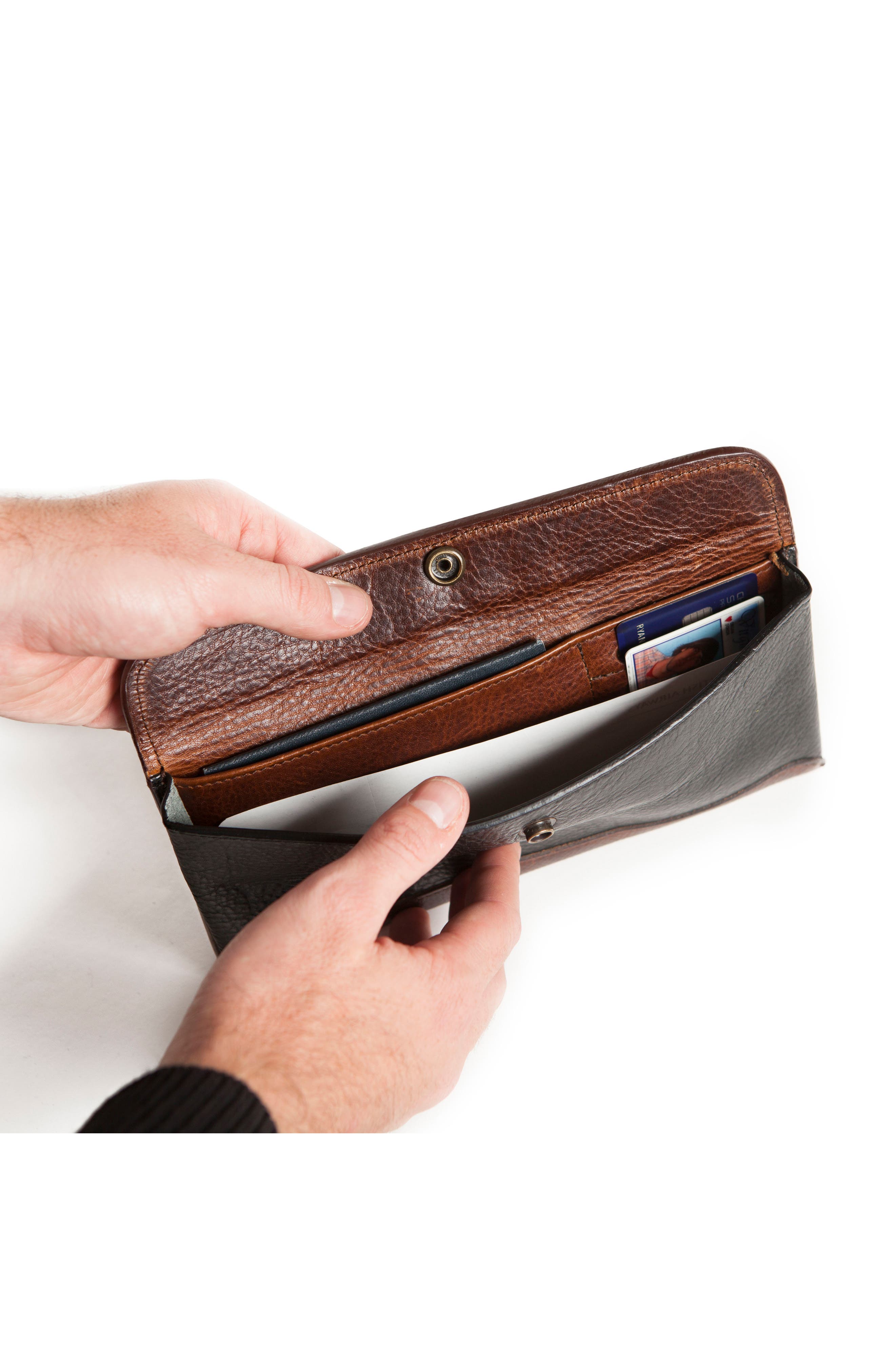 Smith Leather Travel Envelope, Alternate, color, TITAN MILLED GUNMETAL