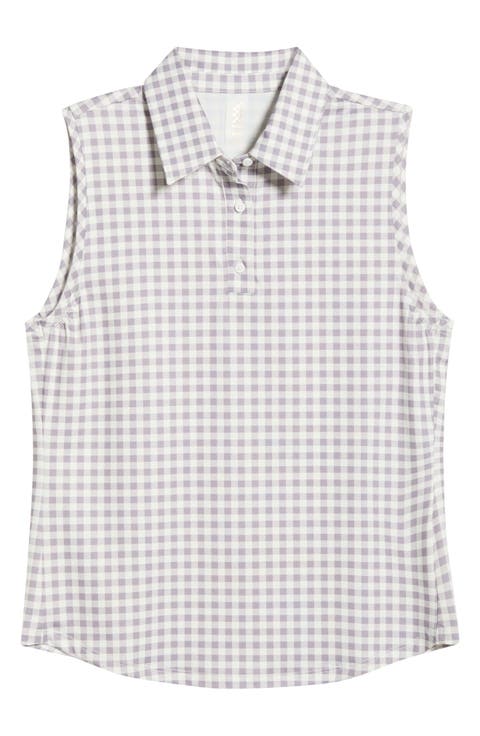 Court Gingham Sleeveless Polo