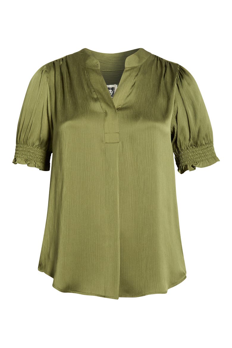 Crinkled Satin Top, Alternate, color, BAY LEAF