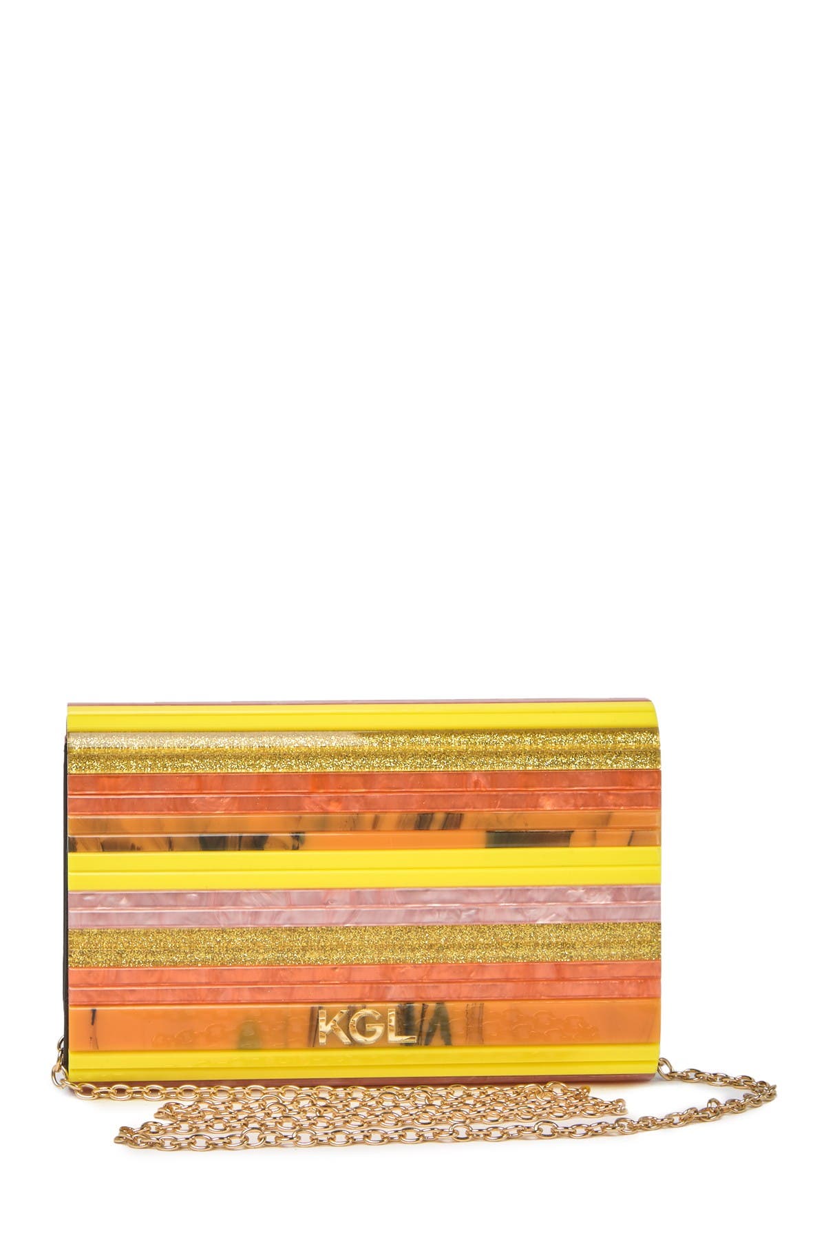 Stripe Envelope Clutch, Alternate, color, ORANGE