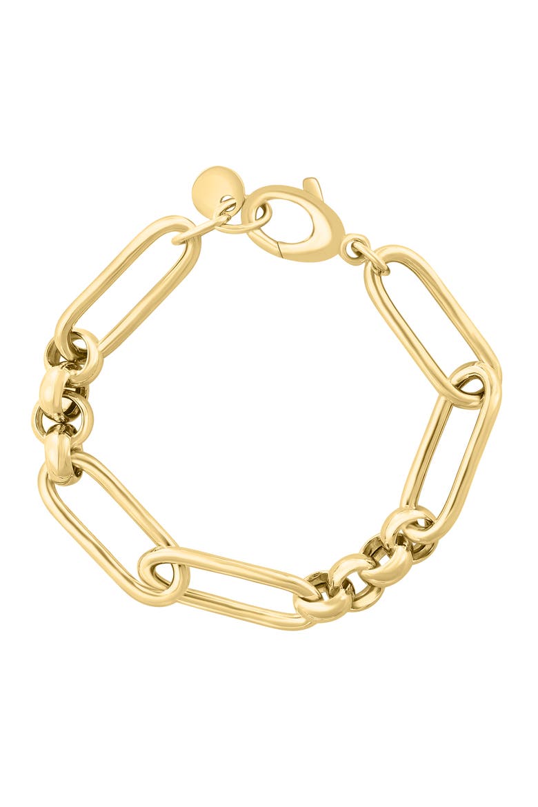 Geometric Link Bracelet in Gold-Plated Sterling Silver, Main, color, Yellow