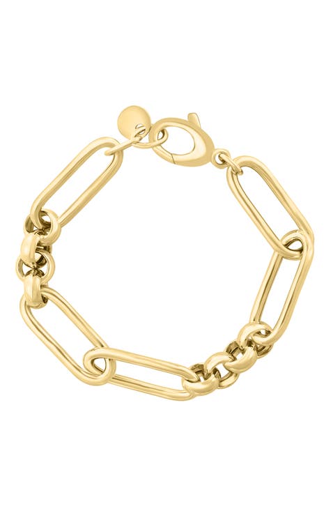Geometric Link Bracelet in Gold-Plated Sterling Silver