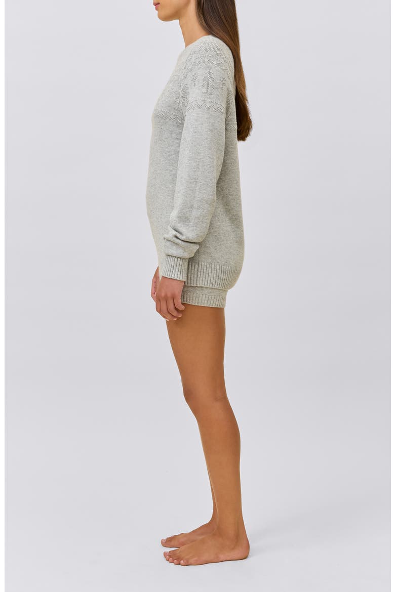 Fair Isle Sleep Top, Alternate, color, GREY MARL