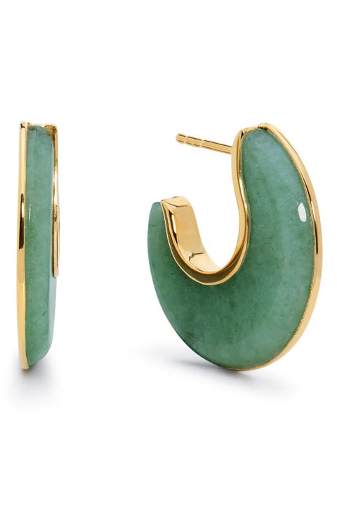 x Kate Young Stone Hoop Earrings