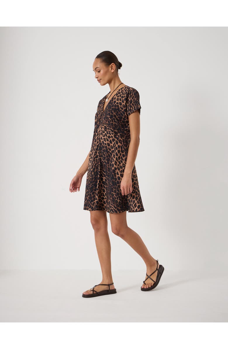 Hush Grace Air Flow V-Neck Mini Dress, Alternate, color, Soft Leopard