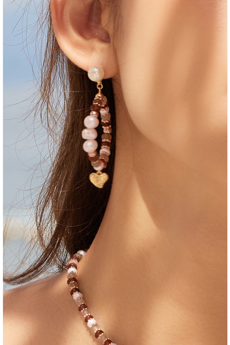 Thetis Earrings, Alternate, color, Purple & White