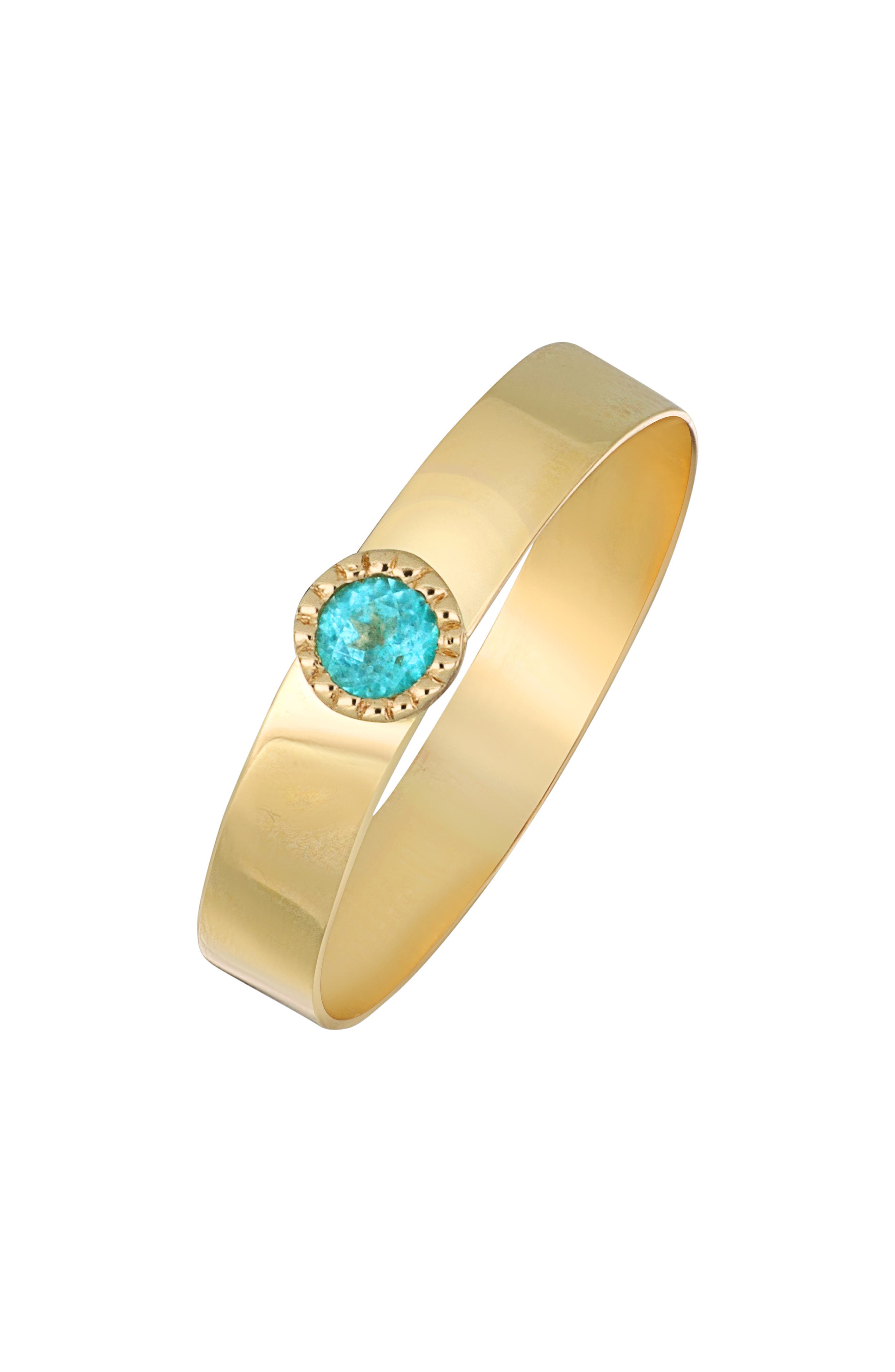 14K Yellow Gold Paraiba Topaz Stackable Ring