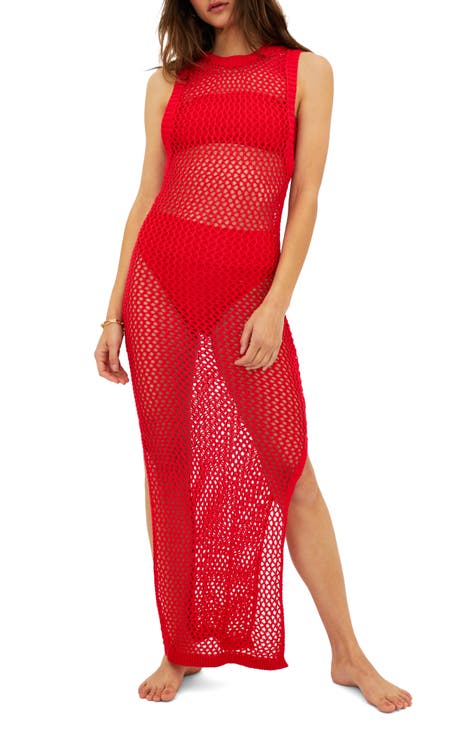 Red cover up for dress on sale