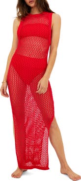Beach Riot Holly Sheer Open Knit Cover-Up Dress