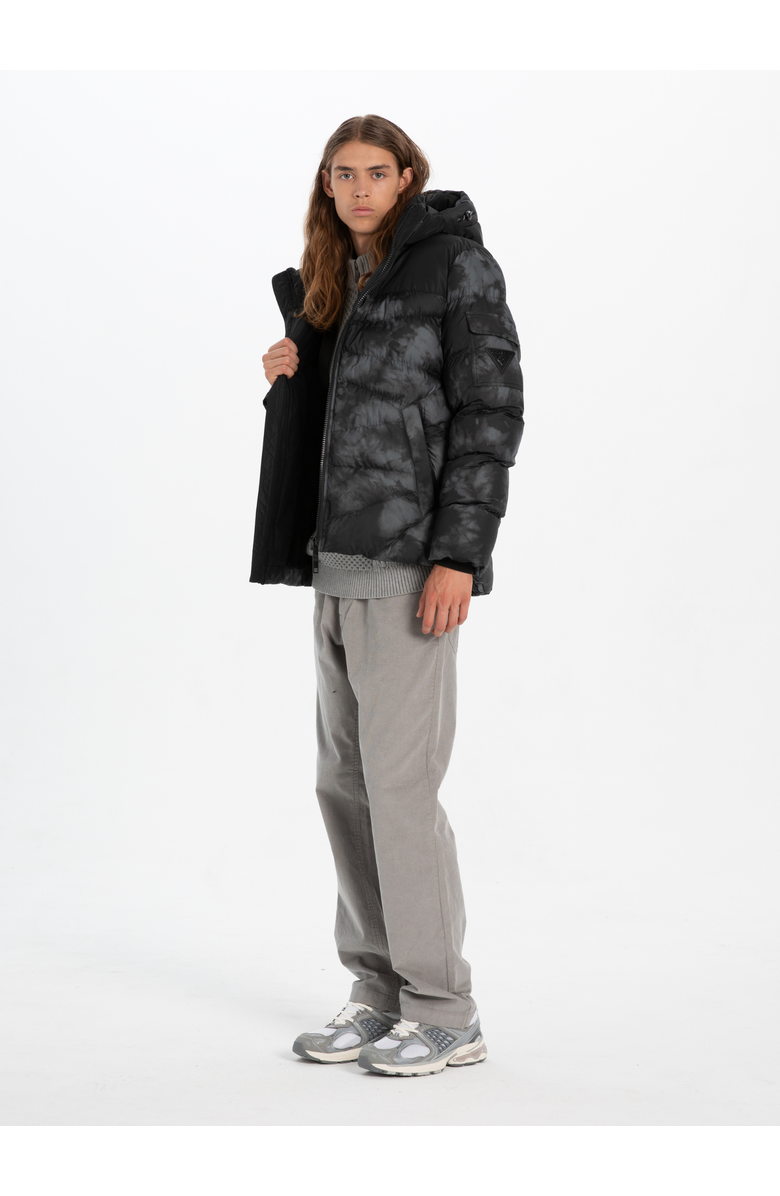 Point Zero ENGINEERED QUILTED PUFFER PRINTED JACKET, Alternate, color, Slate